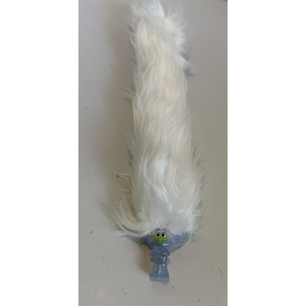 Troll White Fur Snap Bracelet Hair 10.5” Light Blue Troll Hasbro DWA 2016
